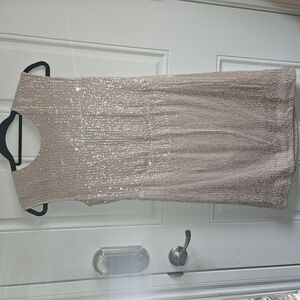 J. Crew Sparkling Sequin Maxi Dress in Beige
